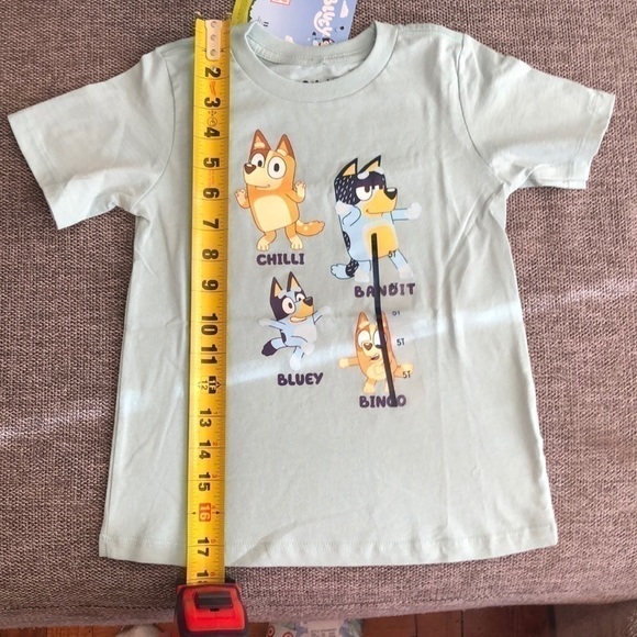 MOOSE Toddler Boy Girl Bluey Printed Short Sleeve T-Shirt Green 5T - Picture 8 of 8